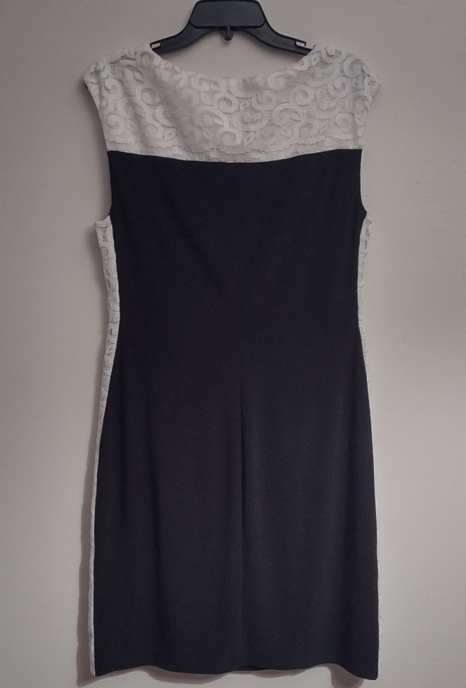 Chaps Black/White Mini Dress - XL - Picture 3 of 4